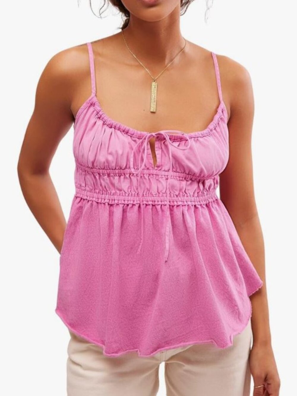Free People Scarlett Tank Top in Pink, Size S